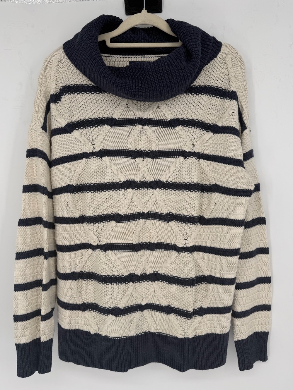 Preppy Cowl Neck Cable Knit Sweater